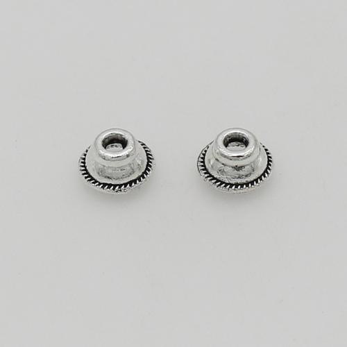 Sinc Alloy Bead Cap, dath airgid antique plátáilte, DIY, nicil, luaidhe & caidmiam saor in aisce, 8mm, Poll:Thart 1.5mm, Thart 100ríomhairí pearsanta/Mála, Díolta De réir Mála