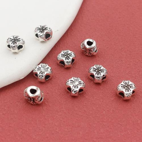 Zinc Alloy Flower Beads antique silver color plated DIY nickel lead & cadmium free Sold By Bag