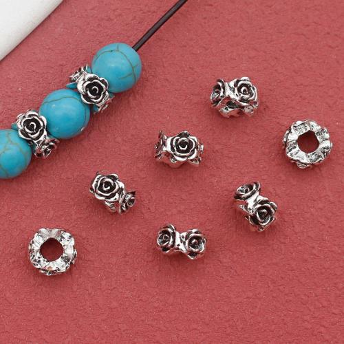 Zinc Alloy Flower Beads antique silver color plated DIY nickel lead & cadmium free Sold By Bag