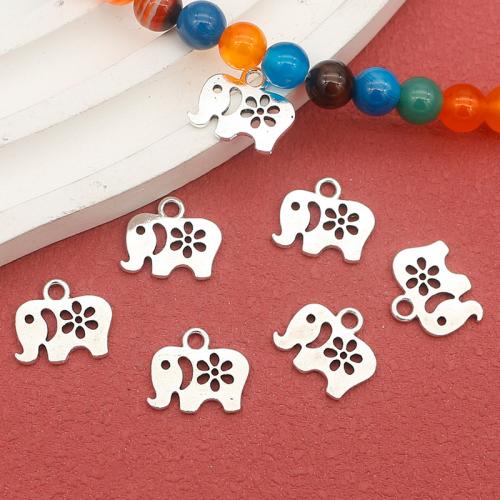 Zinc Alloy Animal Pendants Elephant antique silver color plated DIY nickel lead & cadmium free Sold By Bag