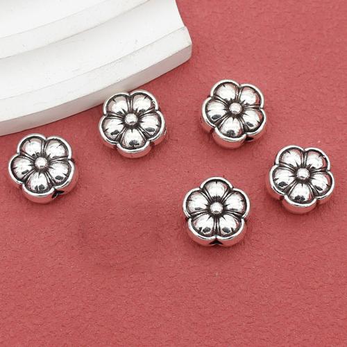 Zinklegering Flower Kralen, Zinc Alloy, Bloem, antiek zilver plated, DIY, nikkel, lood en cadmium vrij, 13x7mm, 100pC's/Bag, Verkocht door Bag