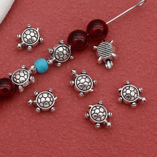 Zinc Alloy Animal Beads Turtle antique silver color plated DIY nickel lead & cadmium free Sold By Bag