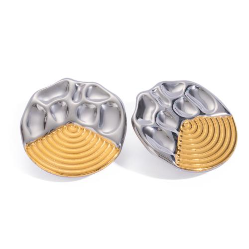 Stainless Steel Stud Earrings 304 Stainless Steel plated fashion jewelry silver color Sold By Pair