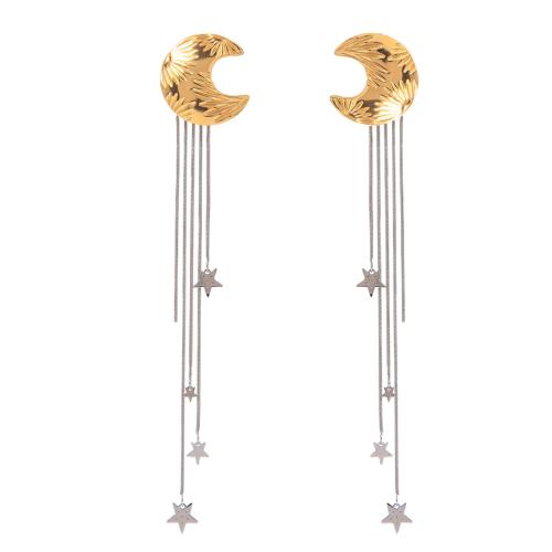 Stainless Steel Drop Earring 304 Stainless Steel gold color plated fashion jewelry golden Sold By Pair