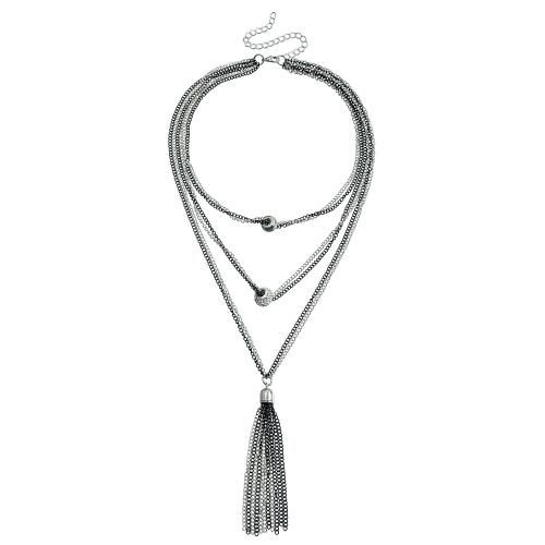 Zinc Alloy Jewelry Necklace silver color plated fashion jewelry silver color nickel lead & cadmium free Sold By PC