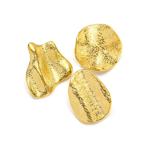 Titanium Steel  Earring gold color plated fashion jewelry golden Sold By Pair