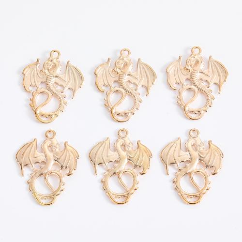 Sinc Alloy Pendants Ainmhithe, Dragon, plátáilte, DIY, dathanna níos mó le haghaidh rogha, 34.50x27x2mm, 100ríomhairí pearsanta/Mála, Díolta De réir Mála