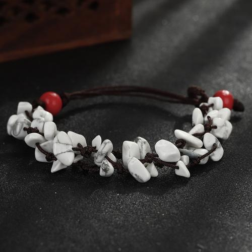 Pulsera de Turquesa, Magnesita, con Cordón de nudo, con 2.3 Inch extender cadena, hecho a mano, Doble capa & Joyería & para mujer, longitud 6.2 Inch, Vendido por UD