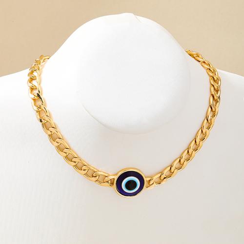 Zinc Alloy Jewelry Necklace plated for woman & enamel gold Sold By PC