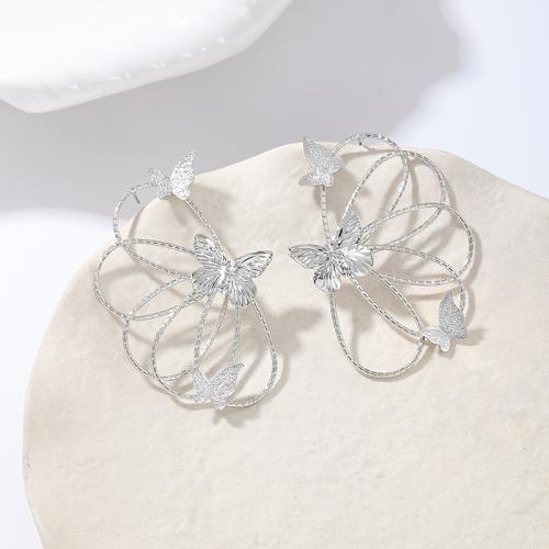 Zinc Alloy Stud Earring with Plastic Pearl plated & for woman Sold By Pair