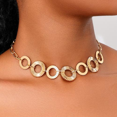 Collier de bijoux en alliage de zinc, Placage, pour femme, Or, Vendu par PC