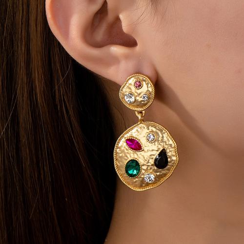 Lo zinco in lega Stud Earring, lega in zinco, placcato, Micro spianare cubic zirconia & per la donna, oro, Venduto da coppia