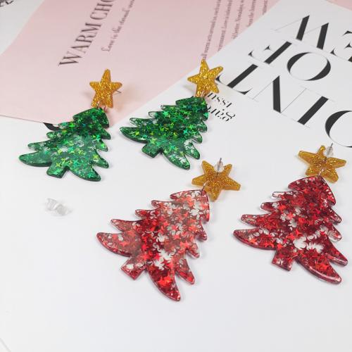 Acrylic Jewelry Earring Christmas Design & for woman Sold By Pair