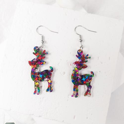 Acrylic Jewelry Earring with Sequins fashion jewelry & for woman multi-colored Sold By Pair