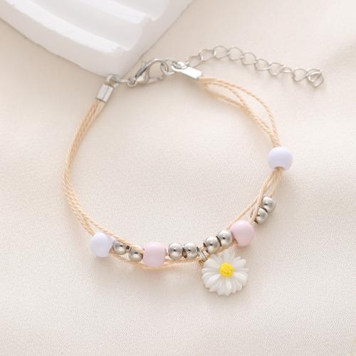 Zinc Alloy Bracelet plated fashion jewelry & for woman white Length Approx 16 cm Sold By PC