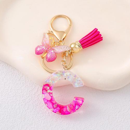 Zinc Alloy Key Clasp Resin with Aluminum Alloy epoxy gel portable & letters are from A to Z & multifunctional Sold By PC