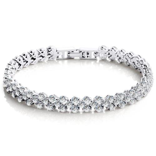 Zinc Alloy Bracelet plated for woman & with rhinestone Length Approx 19 cm Sold By PC