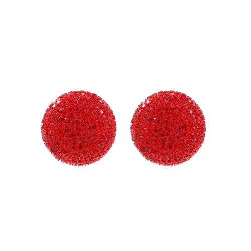 Zinc Alloy Stud Earring for woman & with rhinestone Sold By Pair