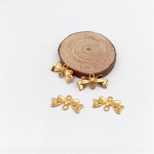 Conector de liga de zinco bowknot, Laço, banho de cor de ouro antigo, DIY & laço de 1/1, 20x10mm, 100PCs/Bag, vendido por Bag