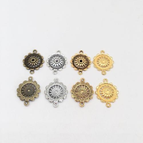 Flower Zinc Alloy Connector plated DIY & 1/1 loop Sold By Bag