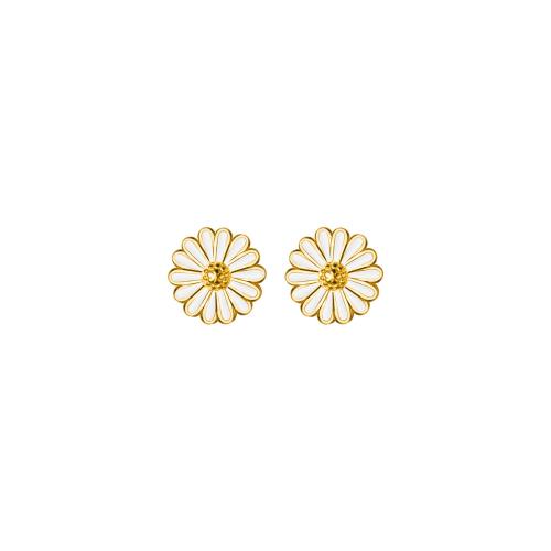 925 Sterling Silver Stud Earring Daisy for woman & epoxy gel 6mm Sold By Pair