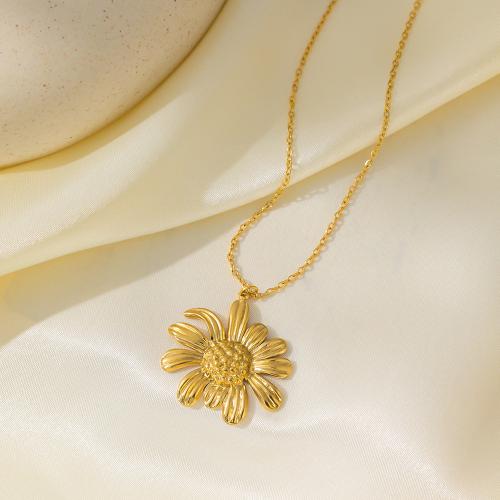 Titanium Steel Jewelry Set Daisy gold color plated & for woman Sold By PC