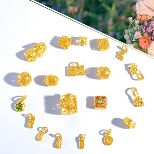 Brass Jewelry Beads gold color plated DIY & enamel Sold By PC