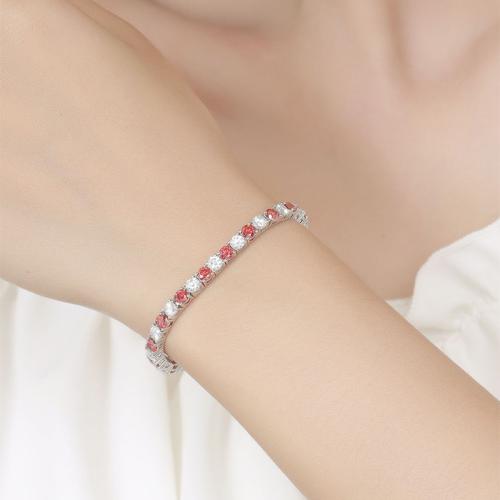 925 Sterling Silver Bracelet with Moissanite  & for woman Sold By PC