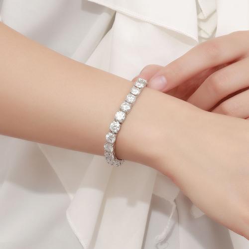 925 Sterling Silver Bracelet with Moissanite & for woman Sold By PC