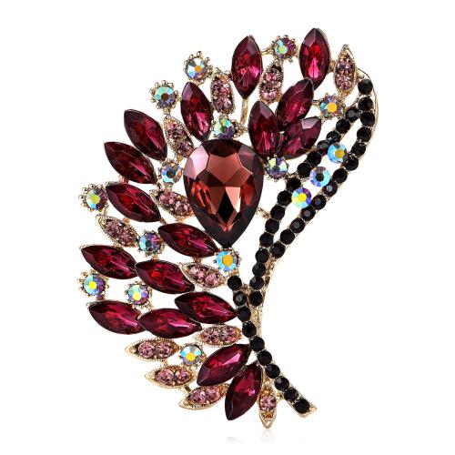 Zinc Alloy Brooches for woman & with rhinestone Sold By PC