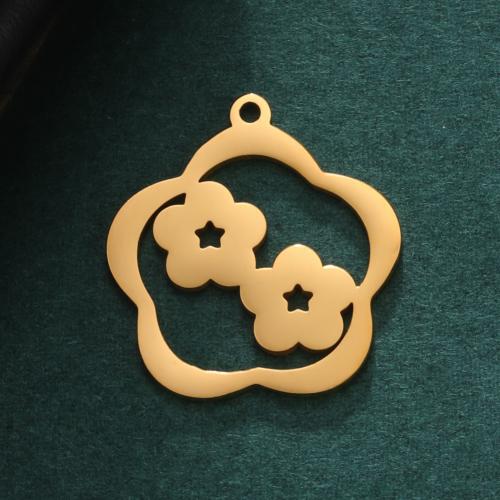 Stainless Steel Flower Pendant 304 Stainless Steel DIY & hollow Sold By PC