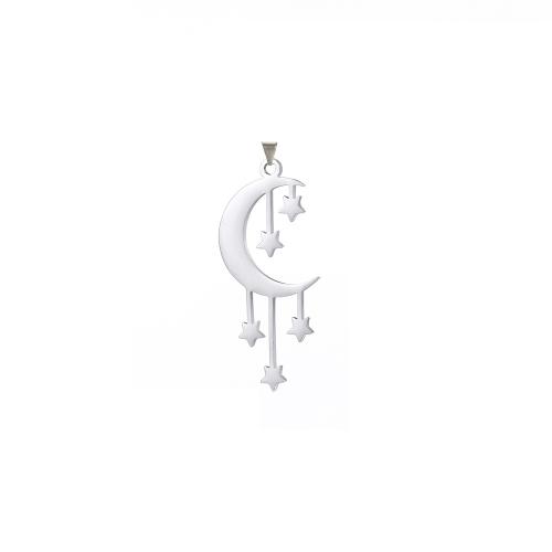 Stainless Steel Pendants 304 Stainless Steel Moon and Star DIY Sold By PC