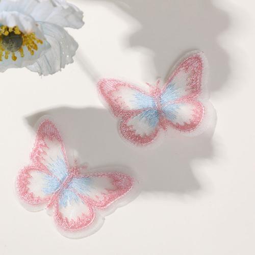 Hair Accessories DIY Findings Gauze with Cloth Butterfly Embroidery Sold By PC