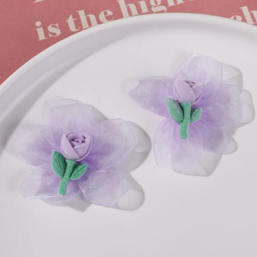 Hair Accessories DIY Findings Gauze Flower handmade Sold By PC