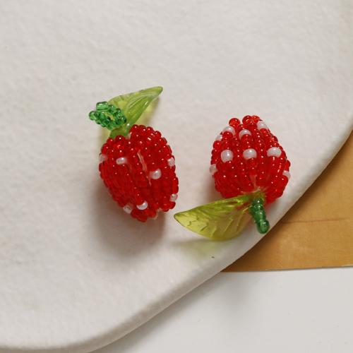 Accesorios para el cabello DIY de, Seedbead, Fresa, hecho a mano, Bricolaje, 26x24mm, Vendido por UD