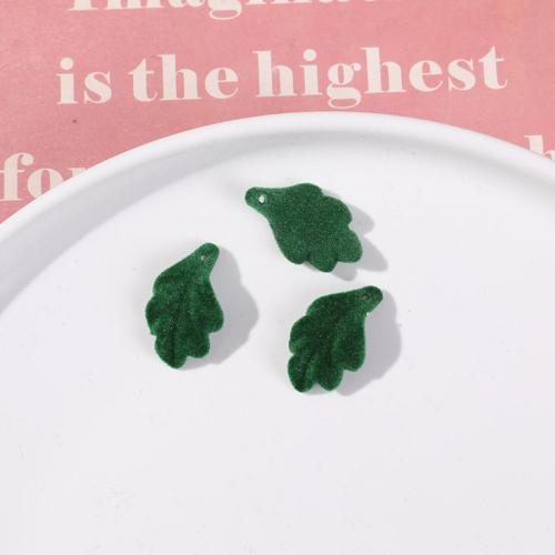 Hair Accessories DIY Findings Acrylic with Flocking Fabric Leaf green Sold By PC