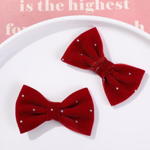 Hair Accessories DIY Findings Velour Bowknot handmade Sold By PC