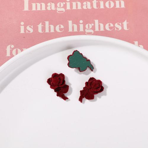 Hair Accessories DIY Findings Resin with Flocking Fabric Rose Sold By PC