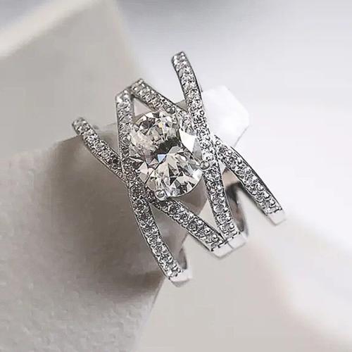 Cubic Zirconia Micro Pave Brass Ring & micro pave cubic zirconia & for woman Sold By PC