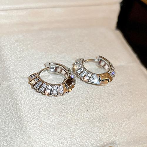 Cubic Zirconia Micro Pave Brass Earring fashion jewelry & micro pave cubic zirconia & for woman 8mm Sold By Pair