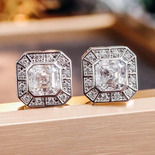 Boucles d'oreilles en laiton zircon cubique pavent, bijoux de mode & pavé de micro zircon & pour femme, 11mm, Vendu par paire