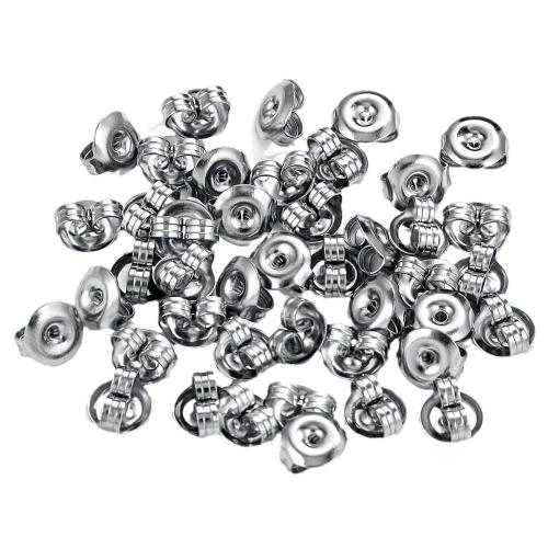 Stainless Steel Ear Nut  304 Stainless Steel DIY original color 6mm Sold By Bag