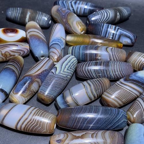 Perline in agata, agate, Tamburo, DIY, blu,  about:13*40mm, Venduto da PC