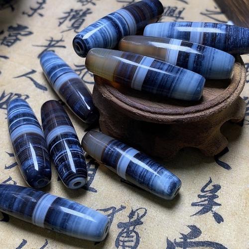 Agate Beads Drum DIY blue Sold By PC