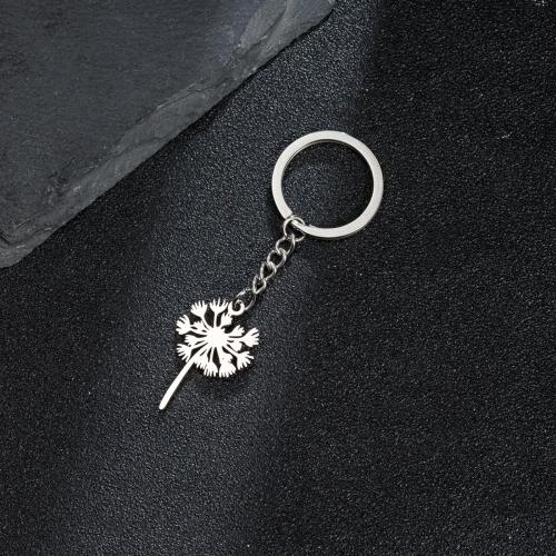 Stainless Steel Key Clasp 304 Stainless Steel Dandelion silver color plated fashion jewelry Sold By PC