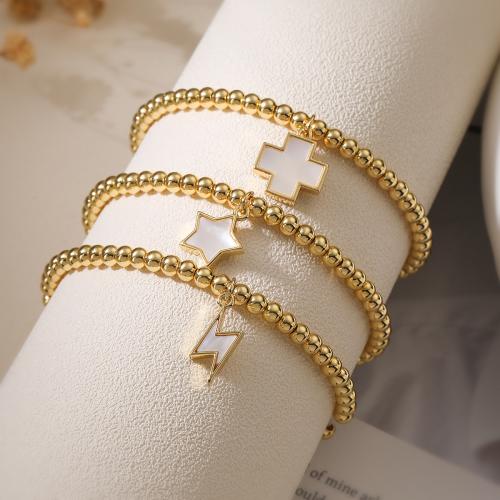 Messing Armbanden, gold plated, verschillende stijlen voor de keuze & voor vrouw & glazuur, meer kleuren voor de keuze, nikkel, lood en cadmium vrij, Verkocht door PC