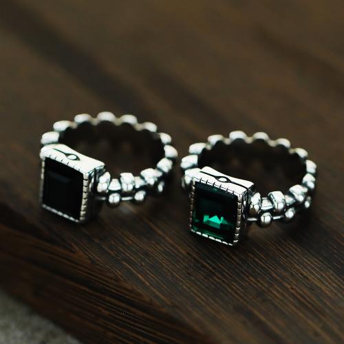 Titanium Steel Finger Ring plated fashion jewelry & with rhinestone Sold By PC