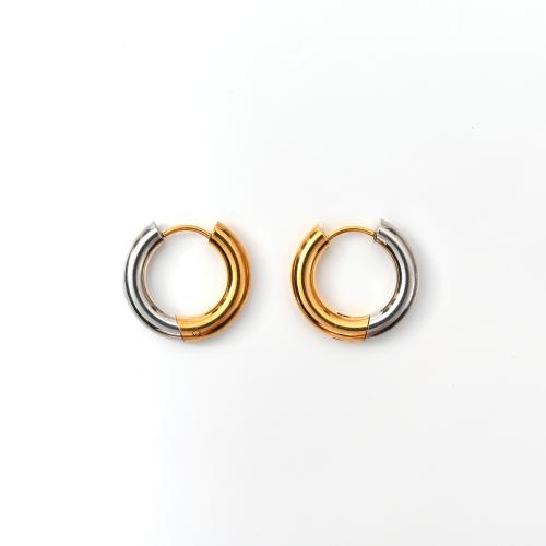 Stainless Steel Lever Terug Earring, 304 roestvrij staal, plated, mode sieraden & voor vrouw & two tone, Verkocht door pair