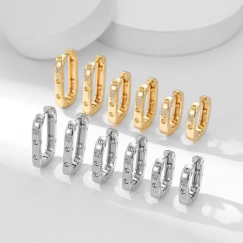 Cubic Zirconia Micro Pave Brass Earring plated & micro pave cubic zirconia & for woman Sold By Pair