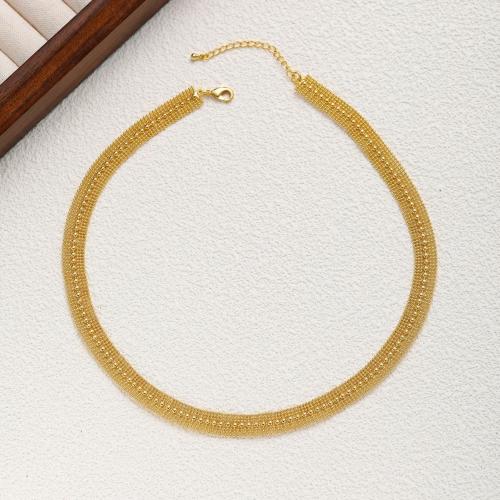 Collar de Acero Titanio, Partículas de acero, chapado, para mujer, dorado, Vendido por UD